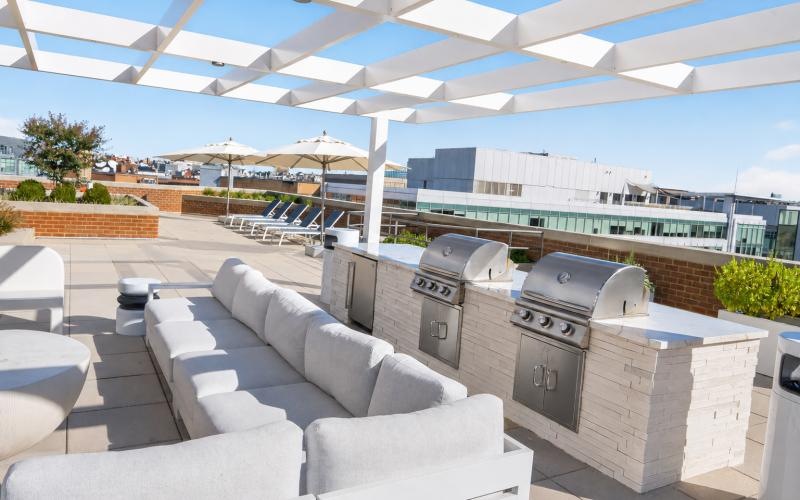 outdoor patio with grills
