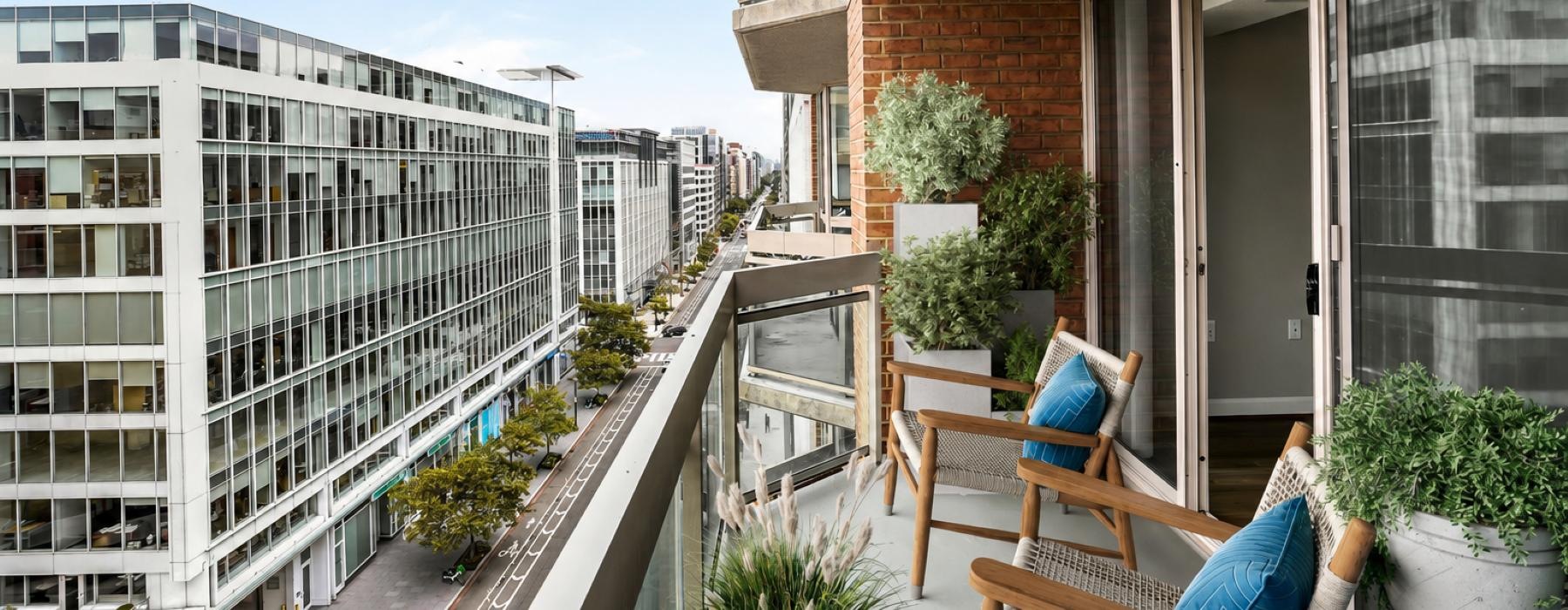 private balcony with neighborhood views