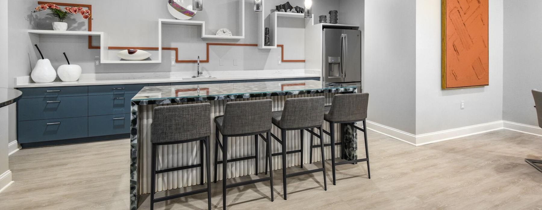 clubhouse kitchen with island